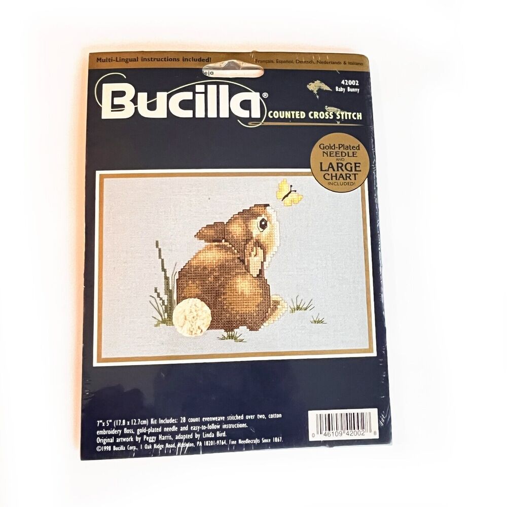 Bucilla #42002 Baby Bunny Counted Cross Stitch Kit NEW Sealed NOS Vintage 1998